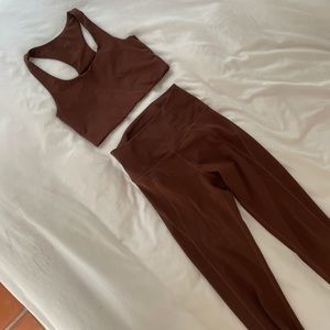 Girlfriend Collective Brown Legging Set